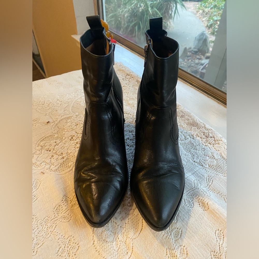- Frye Amado wedge bootie black leather size 8